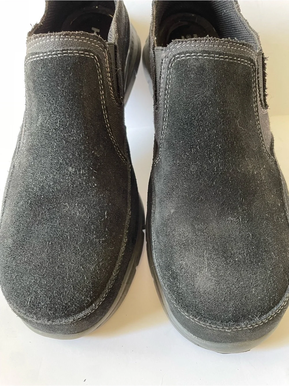 Hytest Men’s Slip On Comfortable Work Safety Shoes Black Suede Size 10.5 M